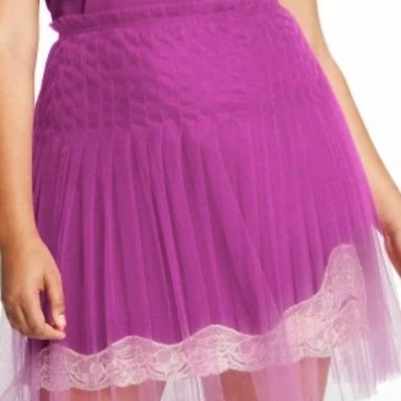 Rodarte for Target Lace Tulle Mini Skirt Magenta Pink Plus Size 20 - Picture 5 of 5